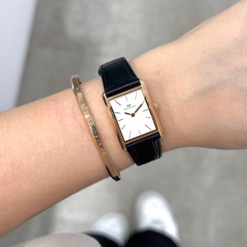 Daniel Wellington ZEGAREK DAMSKI DANIEL WELLINGTON Bound Black Crocodile Rose Gold 24mm DW00100698 + BOX