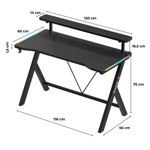 Biurko gamingowe Hero 1.9 RGB 120 cm