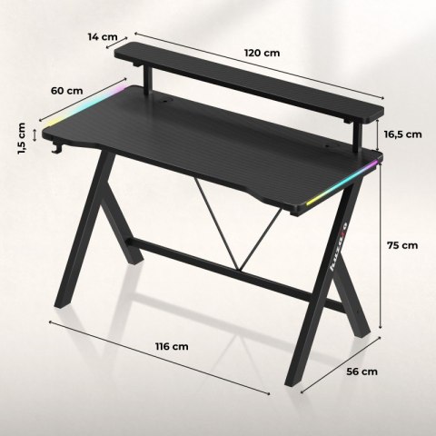 Biurko gamingowe Hero 1.9 RGB 120 cm