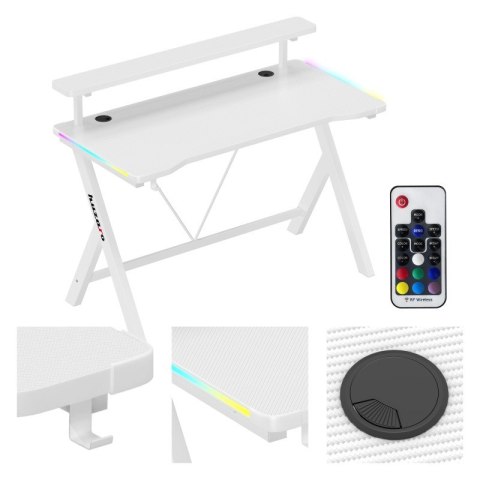 Biurko gamingowe Hero 1.9 RGB White 120 cm