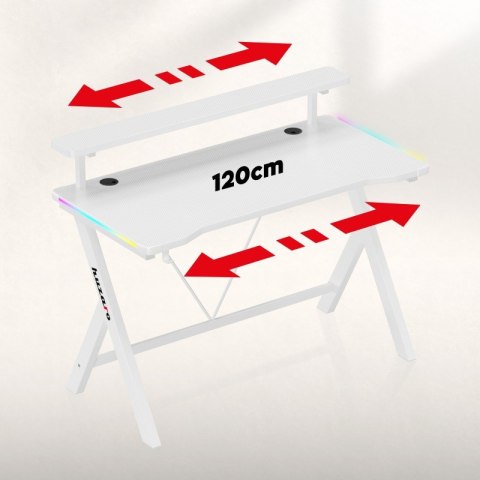Biurko gamingowe Hero 1.9 RGB White 120 cm