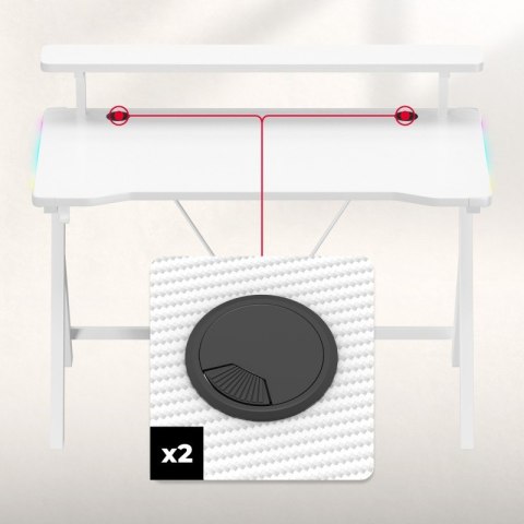 Biurko gamingowe Hero 1.9 RGB White 120 cm