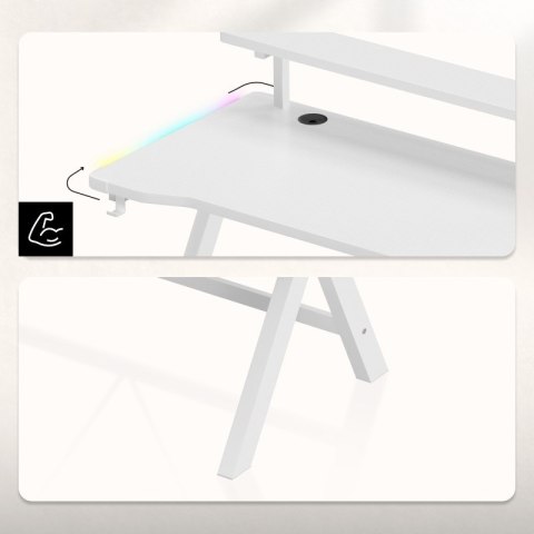 Biurko gamingowe Hero 1.9 RGB White 120 cm