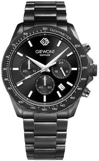 Giewont Zegarek Męski Giewont Chronograph Sapphire Czarny GW3520-B1