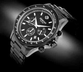 Giewont Zegarek Męski Giewont Chronograph Sapphire Czarny GW3520-B1
