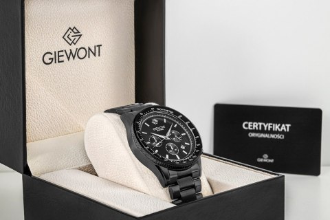 Giewont Zegarek Męski Giewont Chronograph Sapphire Czarny GW3520-B1