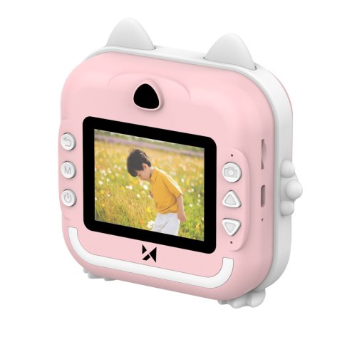 Mini drukarka termiczna WDT-01 z aparatem kamerą dla dzieci - różowa