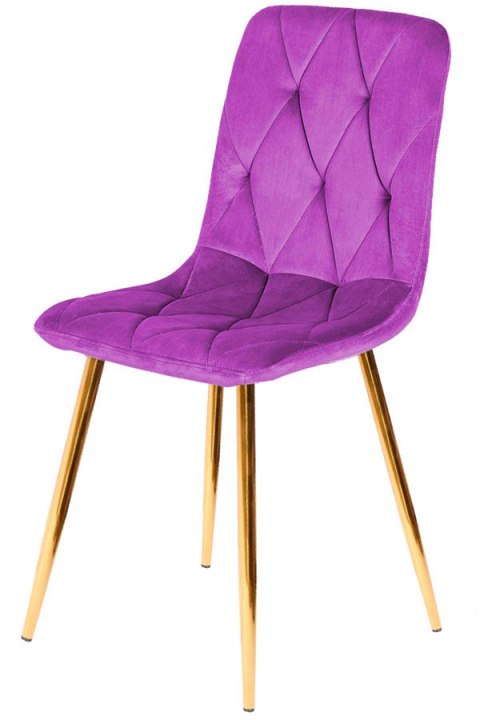 Lugano Krzesło tapicerowane BORGO VELVET PURPLE GOLD