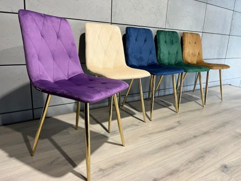Lugano Krzesło tapicerowane BORGO VELVET PURPLE GOLD