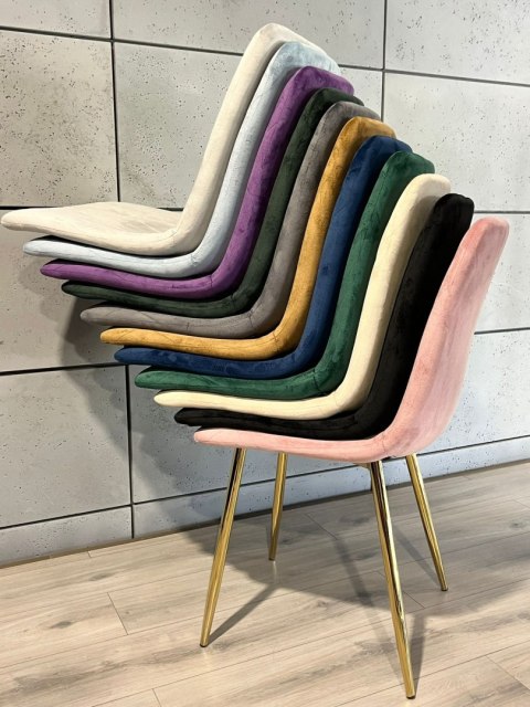 Lugano Krzesło tapicerowane BORGO VELVET PURPLE GOLD