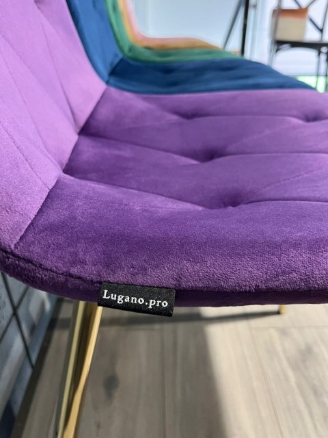 Lugano Krzesło tapicerowane BORGO VELVET PURPLE GOLD