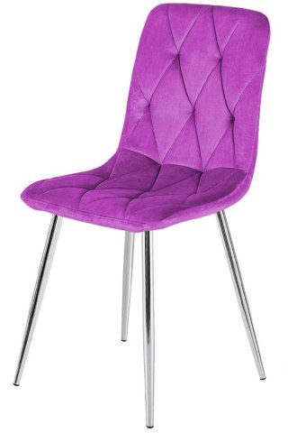 Lugano Krzesło tapicerowane BORGO VELVET PURPLE SILVER
