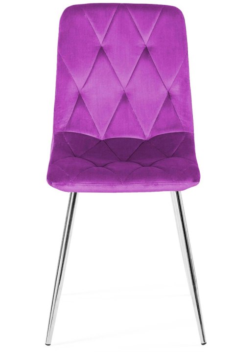 Lugano Krzesło tapicerowane BORGO VELVET PURPLE SILVER
