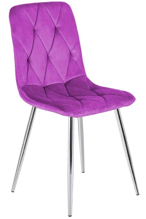 Lugano Krzesło tapicerowane BORGO VELVET PURPLE SILVER