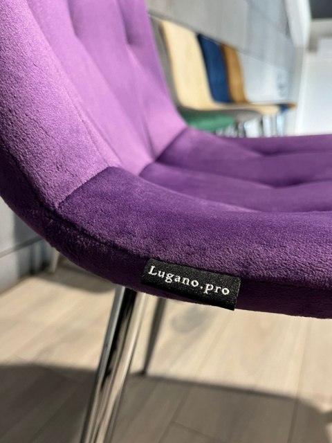 Lugano Krzesło tapicerowane BORGO VELVET PURPLE SILVER