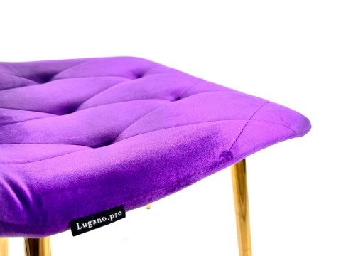 Lugano Krzesło tapicerowane BORGO VELVET PURPLE SILVER