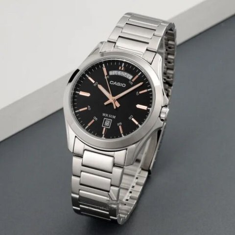 Casio ZEGAREK MĘSKI CASIO MTP-1370D-1A2V (zd025a) + BOX