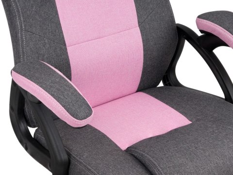 Lugano Fotel obrotowy do biurka CARRERA M STONE GREY + PINK FABRIC
