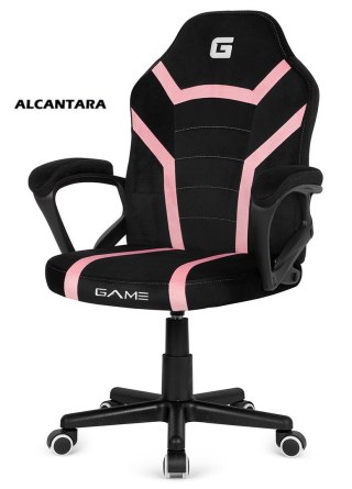 Lugano Fotel obrotowy do biurka MARIO ALCANTARA BLACK + PINK
