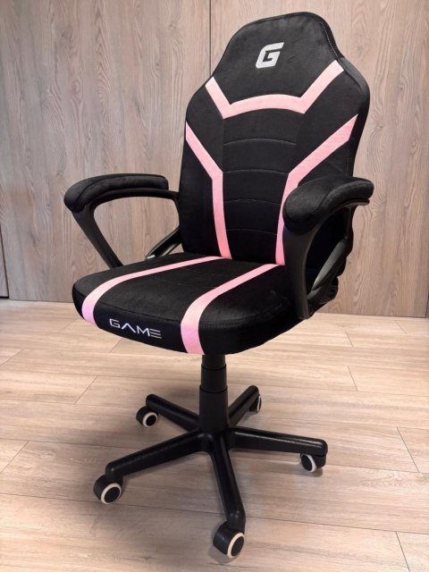 Lugano Fotel obrotowy do biurka MARIO ALCANTARA BLACK + PINK