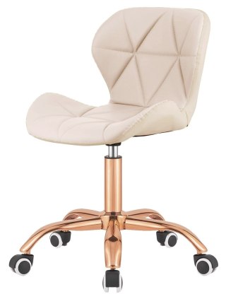 Lugano Krzesło obrotowe VASTO OFFICE PU CREAM ROSE GOLD