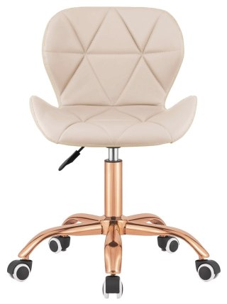 Lugano Krzesło obrotowe VASTO OFFICE PU CREAM ROSE GOLD
