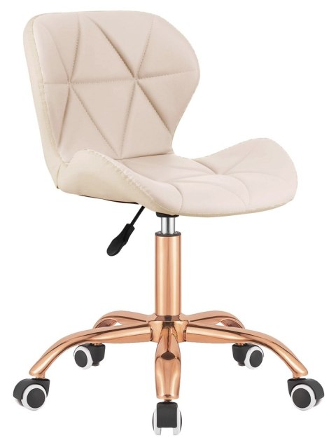 Lugano Krzesło obrotowe VASTO OFFICE PU CREAM ROSE GOLD