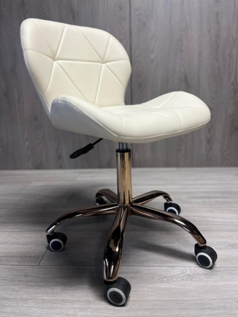 Lugano Krzesło obrotowe VASTO OFFICE PU CREAM ROSE GOLD