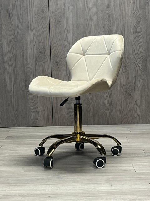 Lugano Krzesło obrotowe VASTO OFFICE VELVET BEIGE GOLD