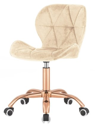 Lugano Krzesło obrotowe VASTO OFFICE VELVET BEIGE ROSE GOLD