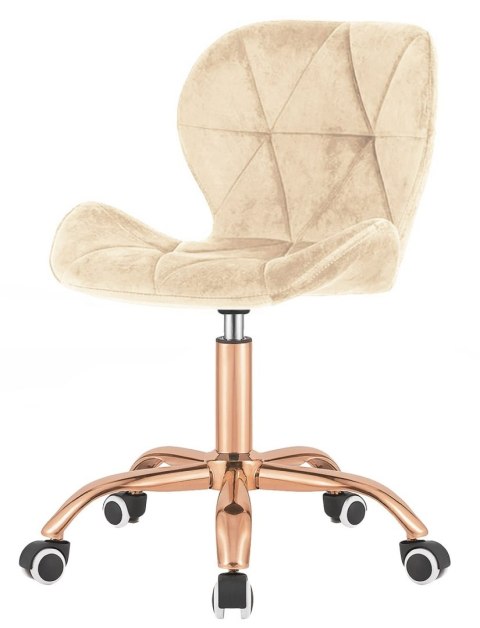 Lugano Krzesło obrotowe VASTO OFFICE VELVET BEIGE ROSE GOLD