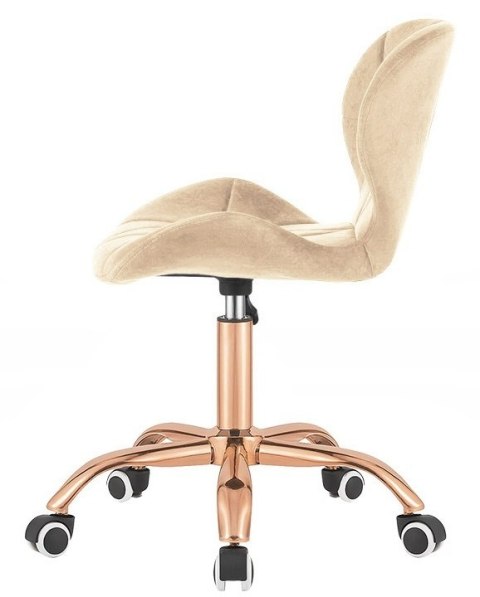 Lugano Krzesło obrotowe VASTO OFFICE VELVET BEIGE ROSE GOLD