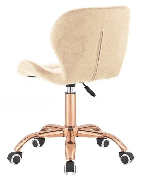 Lugano Krzesło obrotowe VASTO OFFICE VELVET BEIGE ROSE GOLD