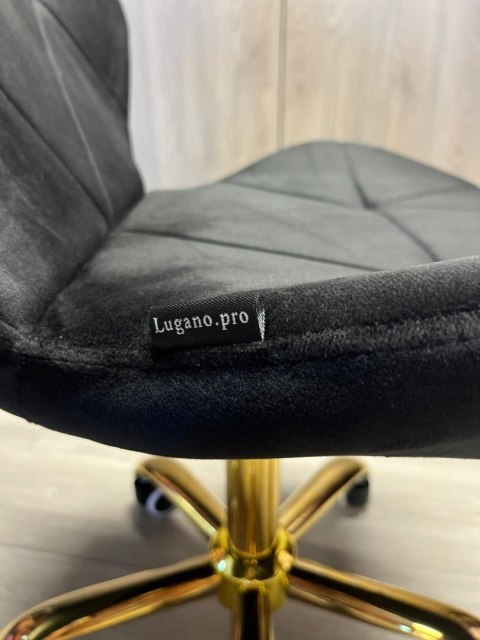 Lugano Krzesło obrotowe VASTO OFFICE VELVET BLACK GOLD