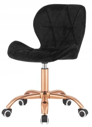 Lugano Krzesło obrotowe VASTO OFFICE VELVET BLACK ROSE GOLD