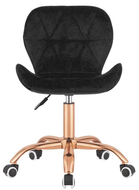 Lugano Krzesło obrotowe VASTO OFFICE VELVET BLACK ROSE GOLD