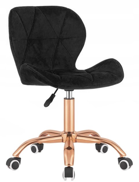 Lugano Krzesło obrotowe VASTO OFFICE VELVET BLACK ROSE GOLD