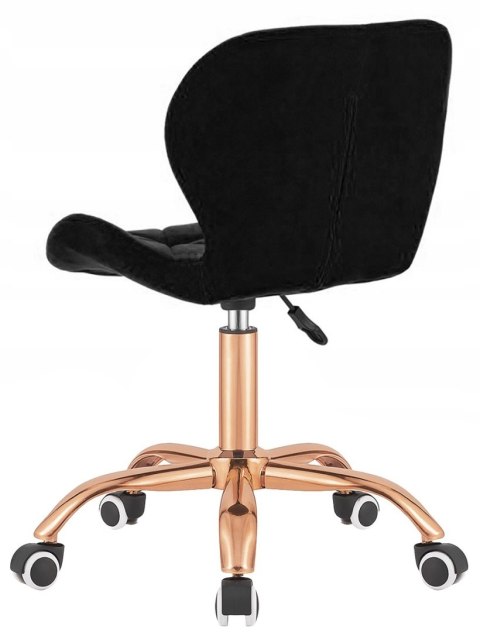 Lugano Krzesło obrotowe VASTO OFFICE VELVET BLACK ROSE GOLD