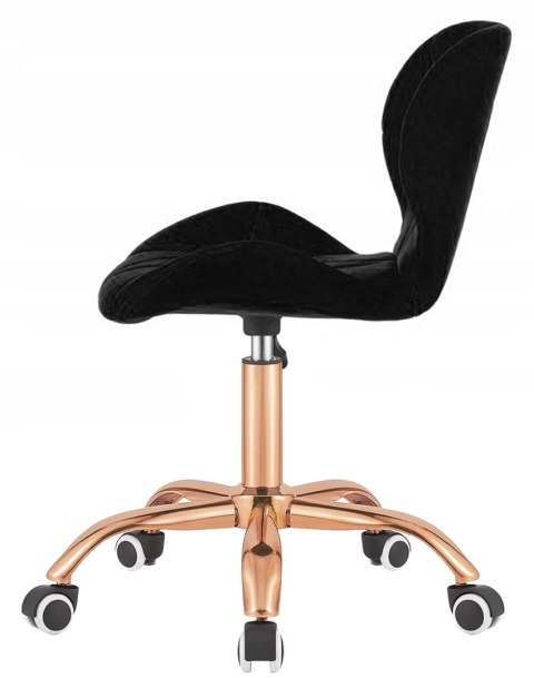 Lugano Krzesło obrotowe VASTO OFFICE VELVET BLACK ROSE GOLD