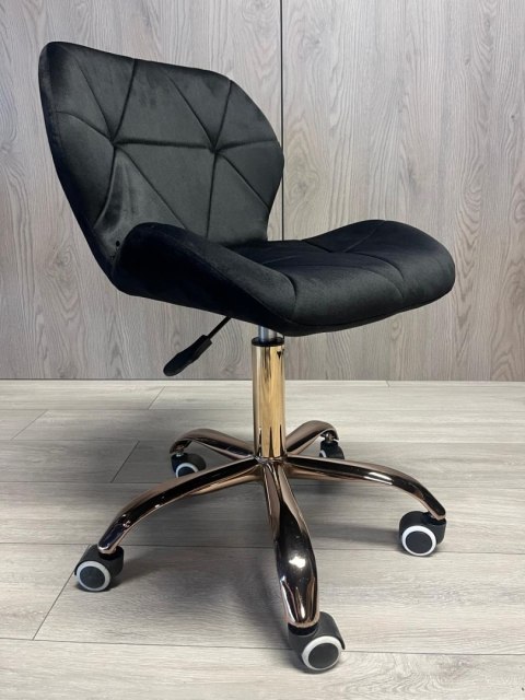 Lugano Krzesło obrotowe VASTO OFFICE VELVET BLACK ROSE GOLD