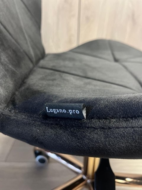 Lugano Krzesło obrotowe VASTO OFFICE VELVET BLACK ROSE GOLD