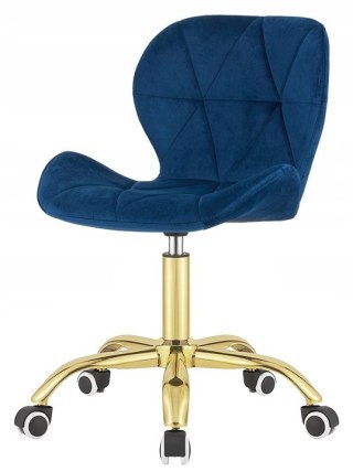 Lugano Krzesło obrotowe VASTO OFFICE VELVET BLUE GOLD
