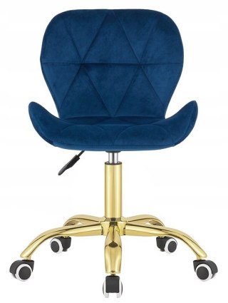 Lugano Krzesło obrotowe VASTO OFFICE VELVET BLUE GOLD