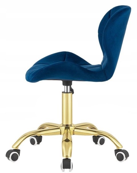 Lugano Krzesło obrotowe VASTO OFFICE VELVET BLUE GOLD