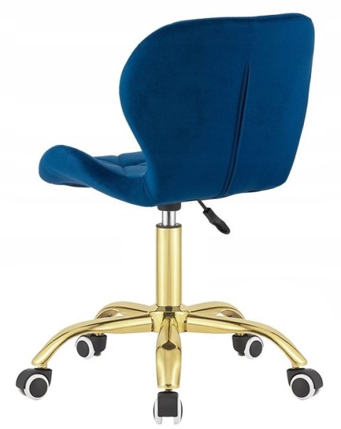 Lugano Krzesło obrotowe VASTO OFFICE VELVET BLUE GOLD