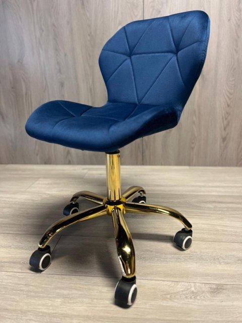 Lugano Krzesło obrotowe VASTO OFFICE VELVET BLUE GOLD
