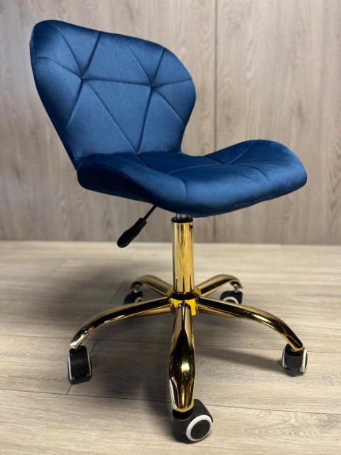 Lugano Krzesło obrotowe VASTO OFFICE VELVET BLUE GOLD