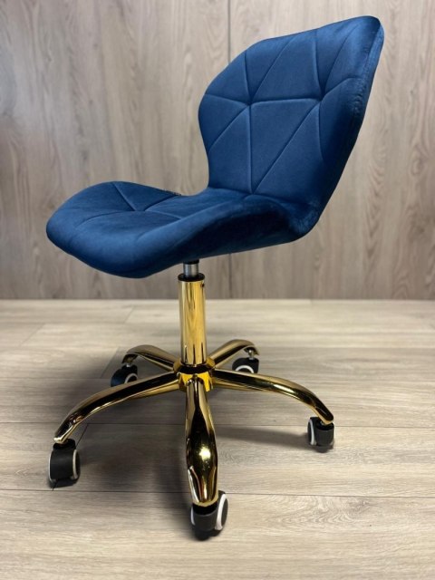 Lugano Krzesło obrotowe VASTO OFFICE VELVET BLUE GOLD