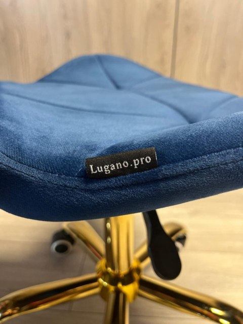 Lugano Krzesło obrotowe VASTO OFFICE VELVET BLUE GOLD