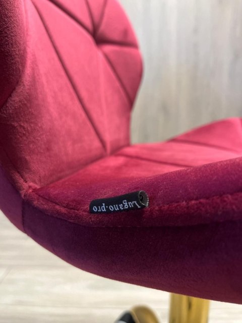 Lugano Krzesło obrotowe VASTO OFFICE VELVET BURGUNDY GOLD